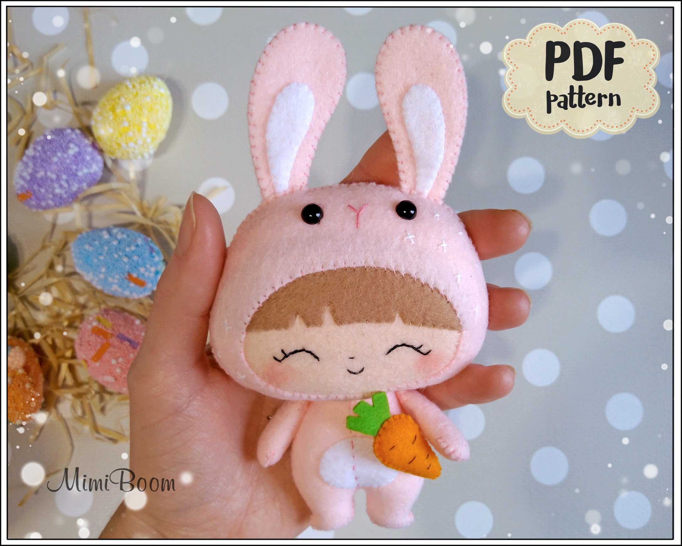 Felt Bunny Pattern PDF Easter Bunny Pattern PDF Pattern Bunny Etsy