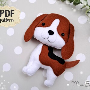 Beagle Pattern Felt PDF Pattern Beagle Felt Ornament Animals Sewing ...