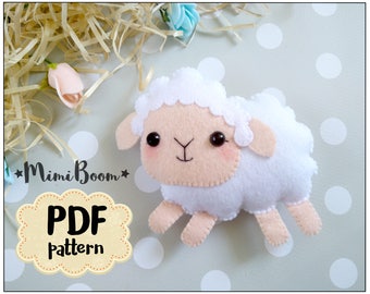 Felt sheep pattern Felt sewing sheep PDF tutorial sheep DIY plushies tutorial pdf sewing pattern DIY sheep ornaments pattern felt