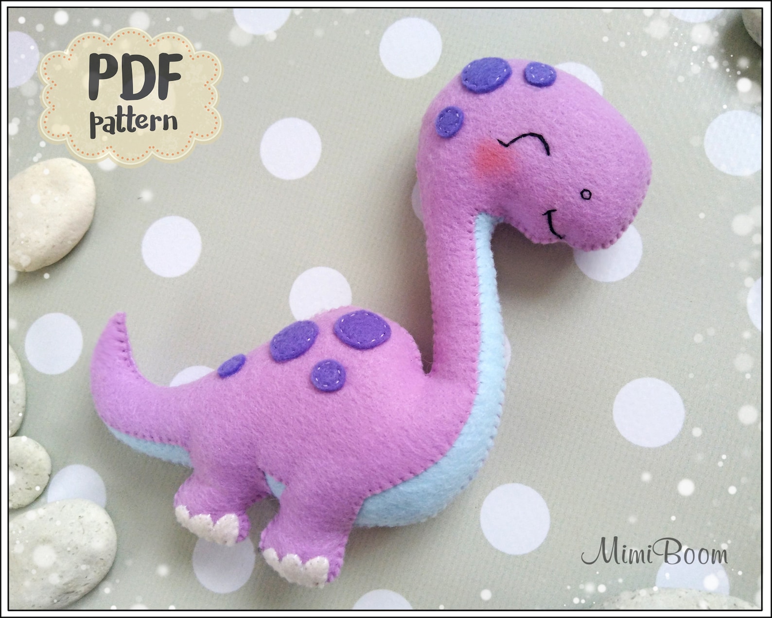 Felt Pattern Dinosaur Easy PDF Pattern Dinosaur Sewing Pattern - Etsy