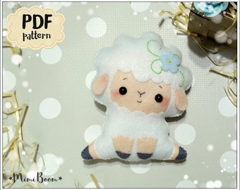 Felt pattern sheep Sewing pattern sheep PDF pattern Animals pattern Cute sheep Plushies sewing pattern DIY sheep ornaments pattern felt