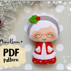 Mrs Claus pattern Christmas ornaments felt pattern Christmas ornament pattern Felt sewing pattern Christmas ornament DIY felt pattern