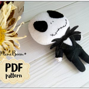 Jack Skellington pattern felt Halloween pattern Jack Skellington felt ornament DIY felt ornaments Halloween patterns DIY Halloween ornaments image 2