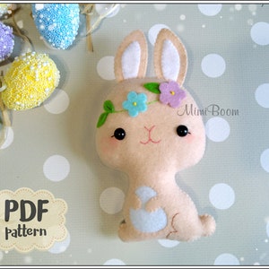 Cute Felt Easter Bunny PDF Sewing Pattern - Spring Little Bunny ...