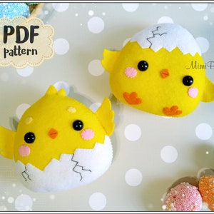 Cute Easter chicken pattern PDF Easter pattern chickens felt pattern PDF Easter bird pattern felt Easy pattern PDF sewing tutorial Easter