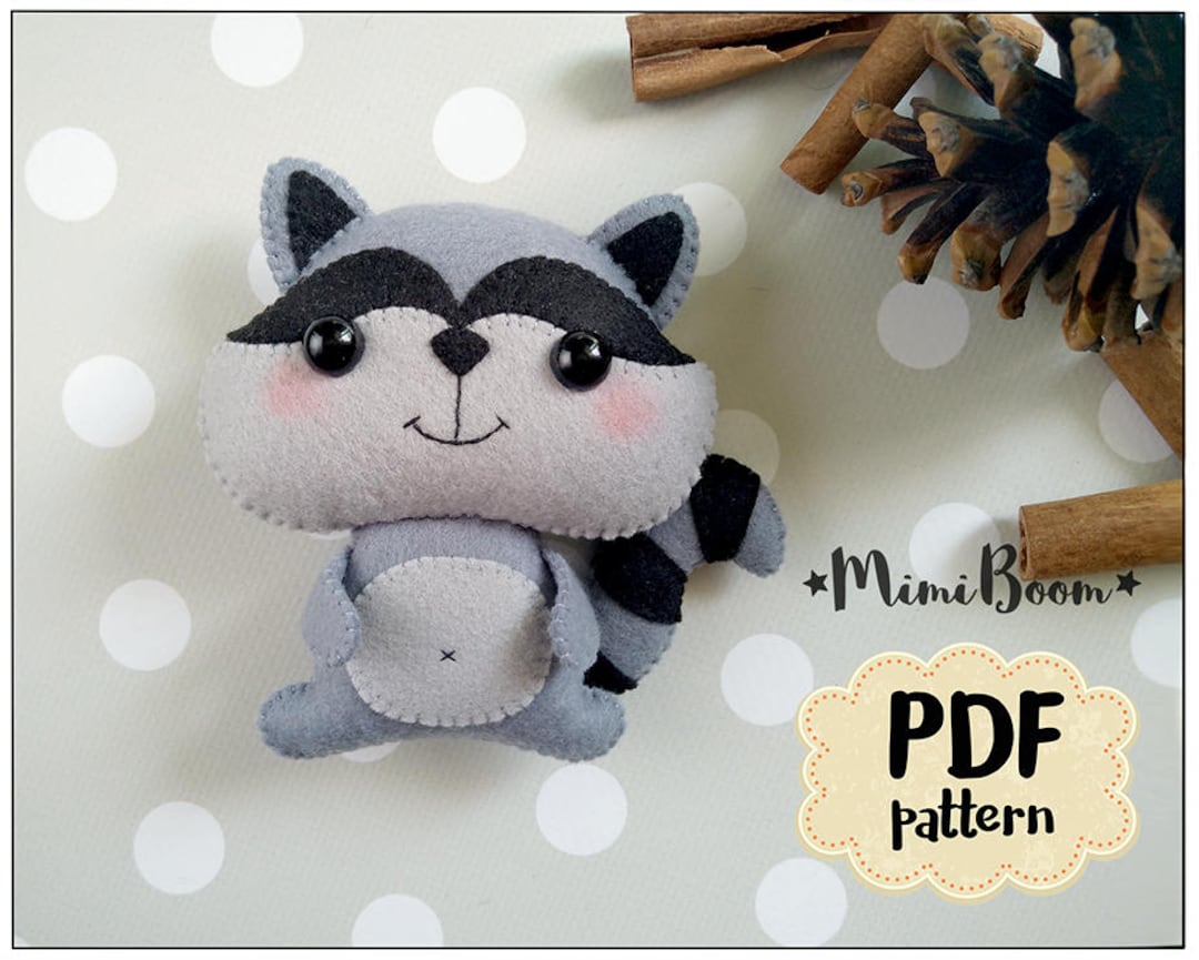 Ornery Racoon Felt Raccoon Pattern : Robert the Ornery Raccoon Felt Embroidery Kit ...
