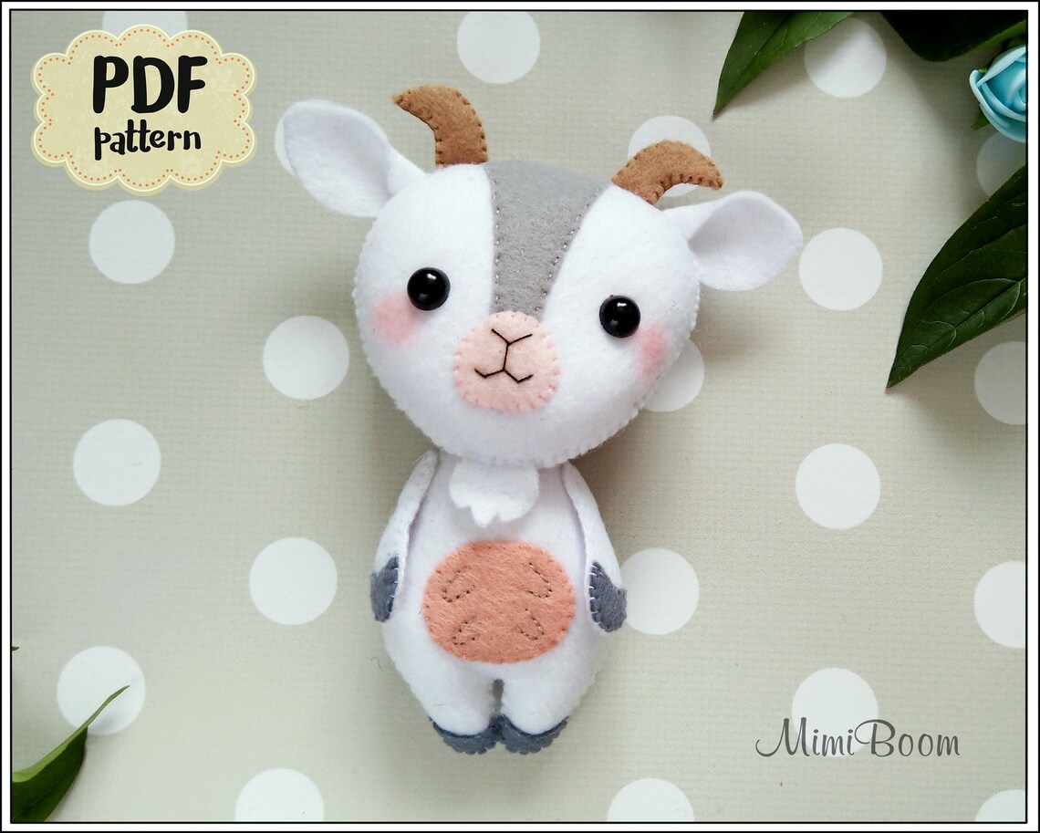 Felt goat pattern PDF goat doll sewing pattern goat plushie Etsy