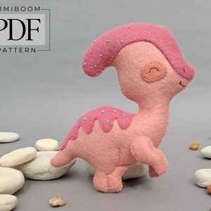 Felt pattern dinosaur PDF Dino pattern felt Sewing pattern dinosaur Sewing with kids Cute dinosaur toy DIY