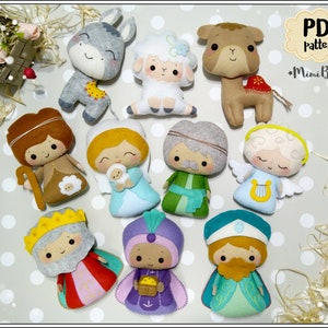 Nativity scene pattern felt Nativity ornaments pattern PDF Christmas ornament pattern Nativity dolls pattern Felt doll patterns Easy pattern