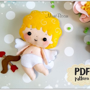 Cupid pattern Cute Valentines day pattern Angel pattern Valentines pattern felt Cupid Easy pattern Valentines ornament sewing PDF pattern