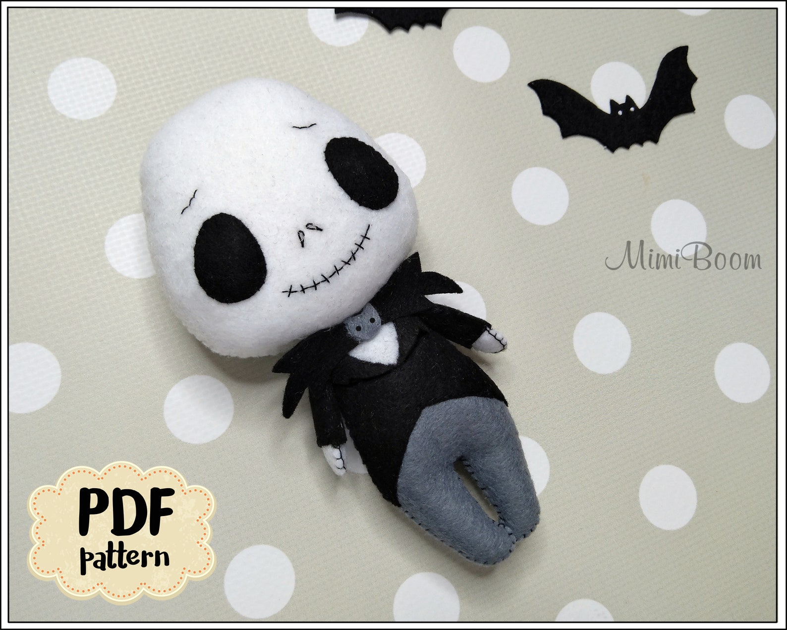 Cute Jack Skellington Pattern Halloween Pattern Felt Jack Etsy