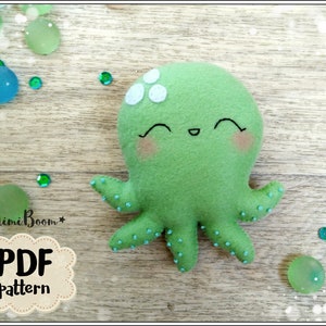 Süßer Filz-Oktopus - PDF Nähanleitung - Sealife Ocean Plushie - Schritt für Schritt Anleitung - Filz-Oktopus - DIY Geschenk