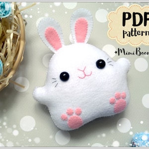Kawaii Easter bunny pattern Marshmallow bunny pattern PDF Easter ornament sewing pattern Easter bunnies pattern Bunny pattern Rabbyt pattern