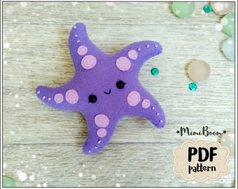 Starfish ornament pattern Felt starfish pattern PDF Ocean pattern Cute pattern starfish Easy pattern plushie Sewing pattern Kawaii starfish