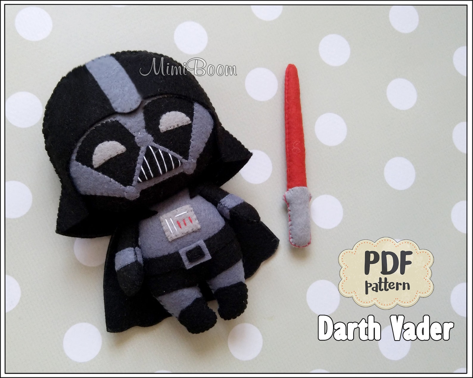 Cute Darth Vader pattern felt Star Wars pattern Easy sewing Etsy