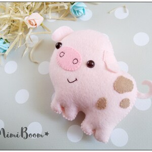 Felt Pig Pattern PDF Tutoriall Felt Ornaments Pig Sewing Pattern DIY ...