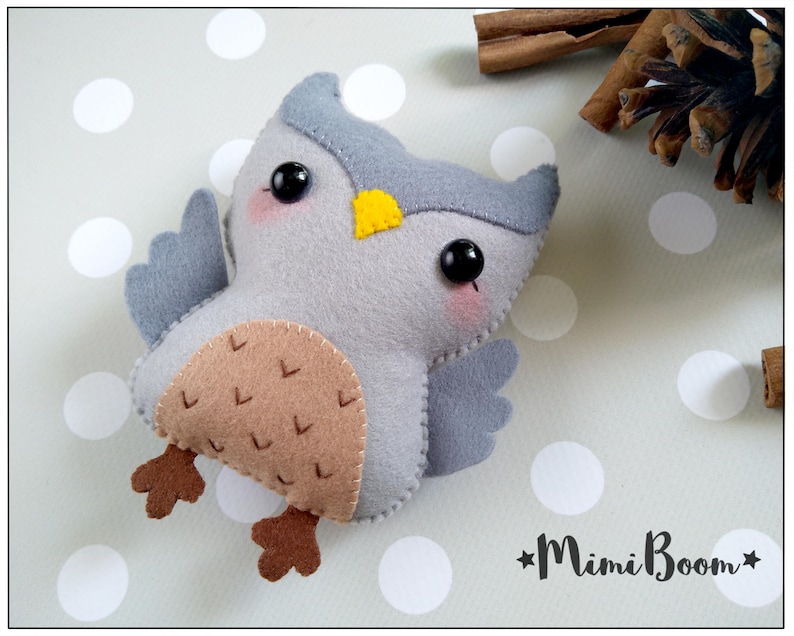 Felt owl pattern PDF owl tutoriall felt ornament owl sewing | Etsy