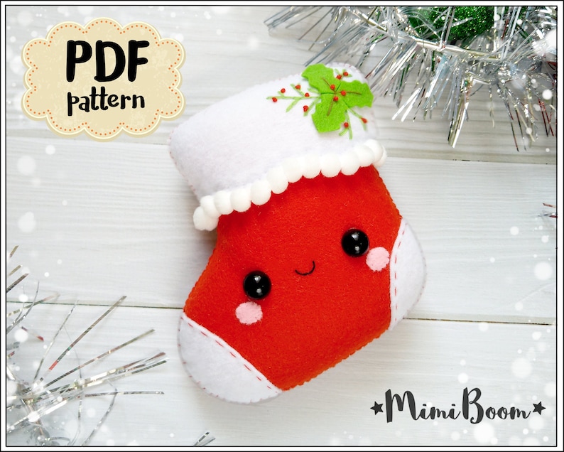 Christmas stocking felt pattern Christmas patterns felt Etsy