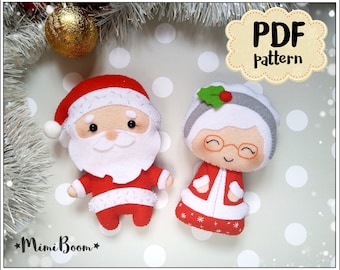 Sewing pattern Santa Christmas ornament pattern Digital pattern Santa Christmas plushie pattern