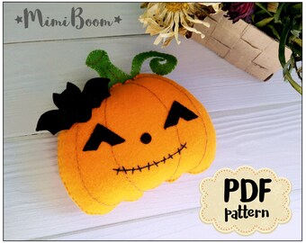 Halloween ornaments pattern Felt pattern Pumpkin Halloween ornaments tutorial Felt sewing pattern Jack O' Lantern pattern Halloween DIY