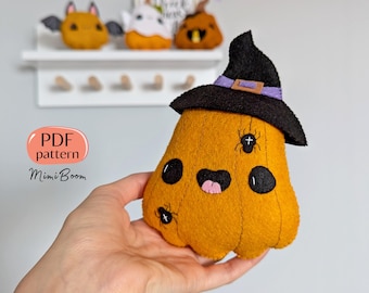 Padrão de feltro Halloween Padrão de abóbora feltro Padrões de costura Padrão de brinquedo de Halloween Padrão de feltro de abóbora PDF Padrão de pelúcia de Halloween