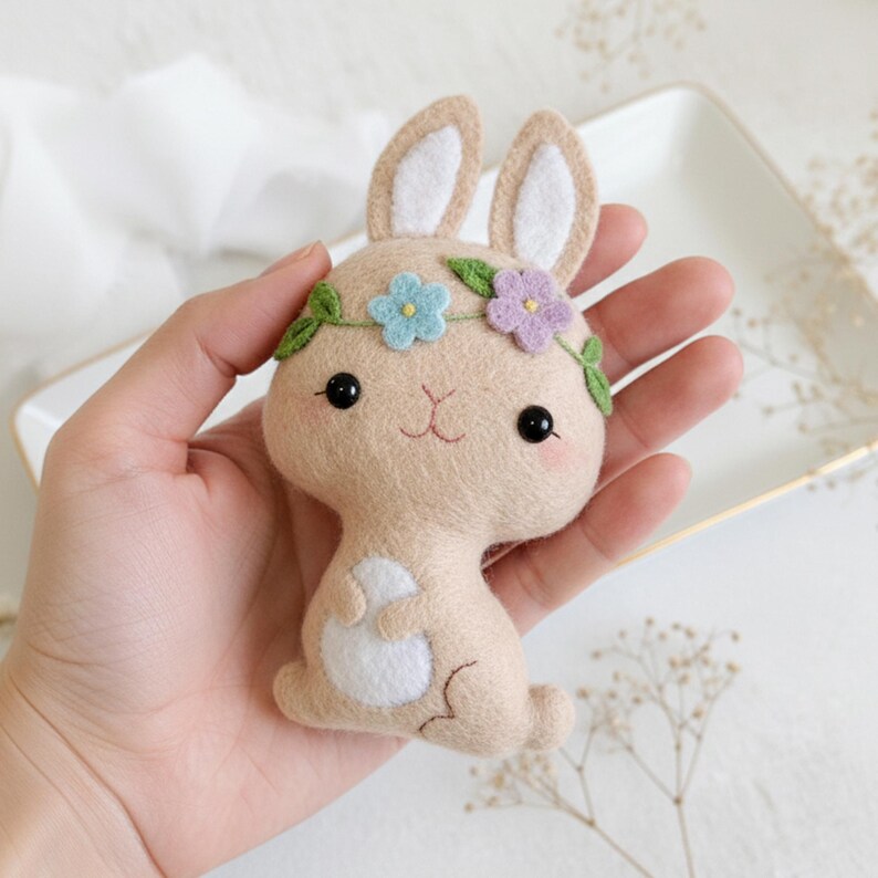 Easter Bunny Sewing Pattern PDF: Hand Sewn Felt Ornament, Cute Stuffed ...