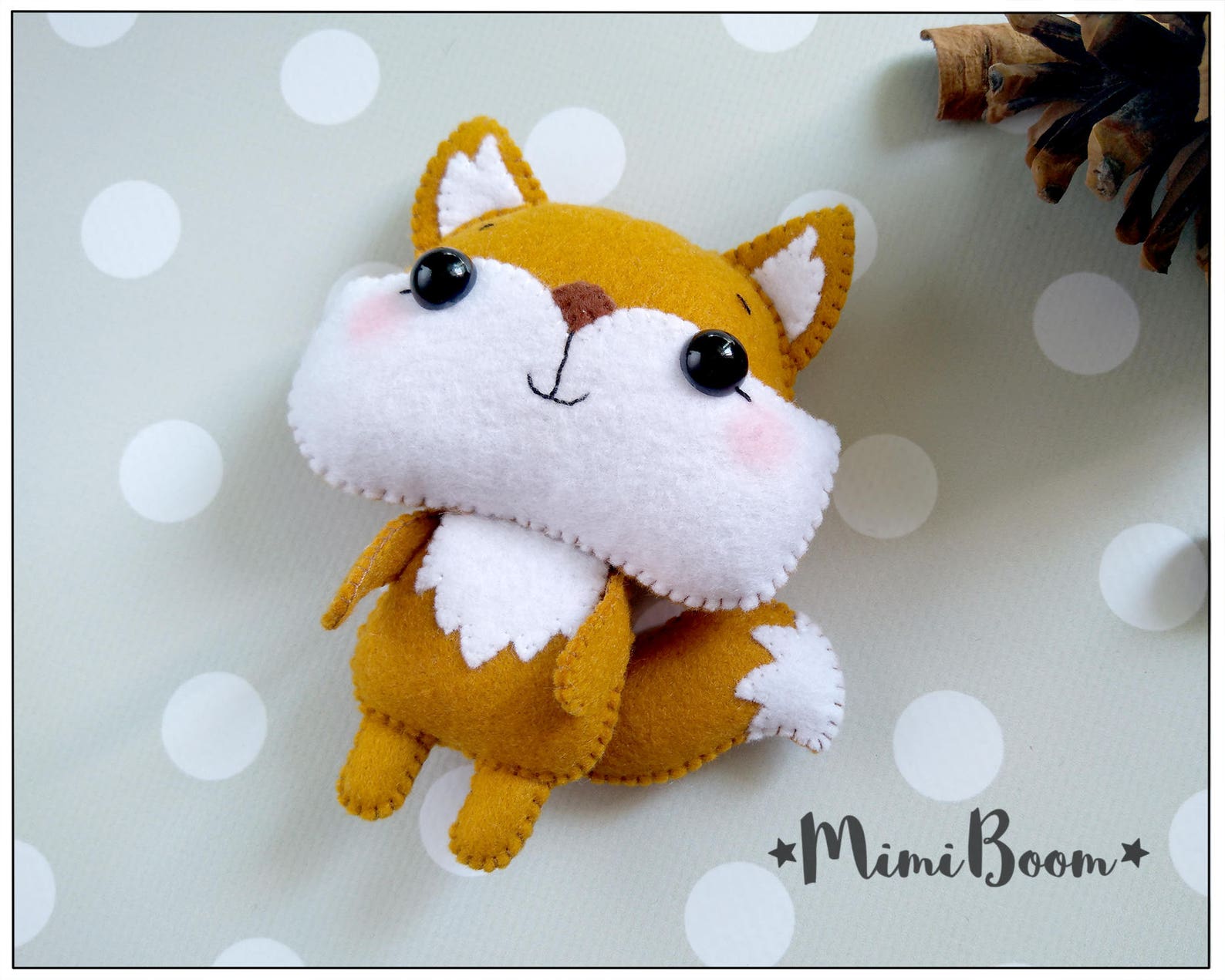 Fox pattern felt sewing Fox ornament DIY plush PDF pattern Etsy