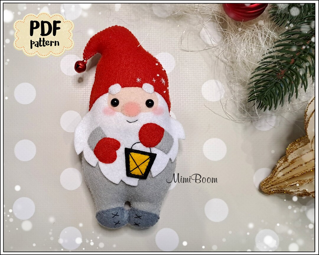 Gnome Pattern Felt Gnome Christmas Pattern PDF Christmas Etsy