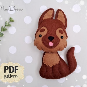 Motif de berger allemand feutre PDF Ornement de chiens Patron de couture facile à faire soi-même Artisanat de chiens Tutoriel sur les animaux Amoureux des animaux de compagnie Motif d&#39;animaux de compagnie Artisanat avec les enfants