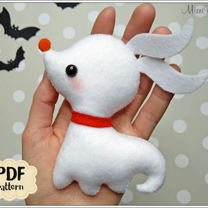 Zero pattern Halloween pattern felt Zero doll pattern Halloween doll pattern Easy PDF patterns DIY Halloween ornaments Easy pattern PDF