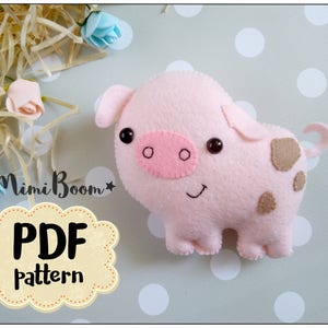 Felt Pig Pattern PDF Tutoriall Felt Ornaments Pig Sewing Pattern DIY ...