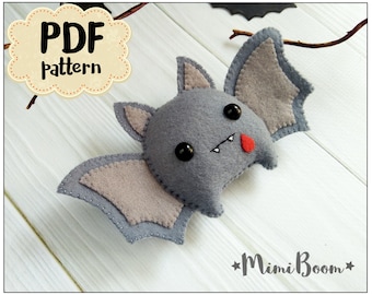Felt Bat PDF Pattern: Halloween Ornament DIY - Plush Easy Sewing Crafts Guide
