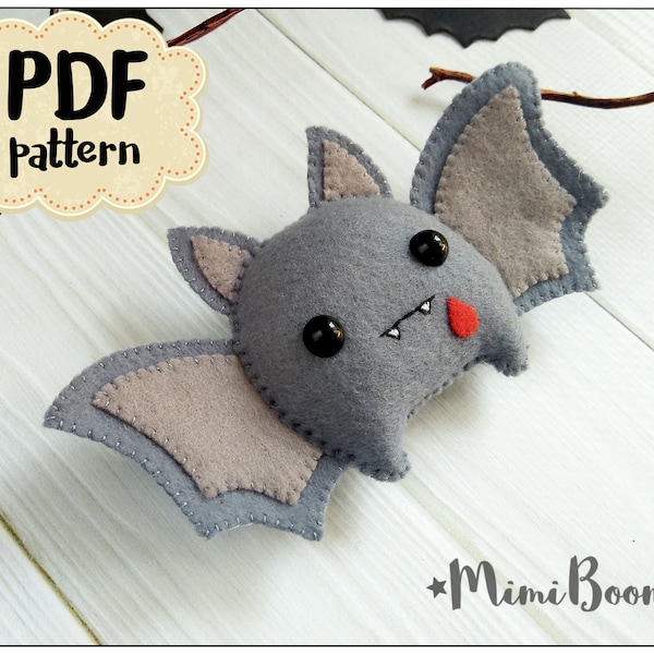 Felt Halloween bat ornament Halloween Pattern bat DIY felt ornament Halloween Tutorial plushies Halloween pattern bat Halloween Felt sewing