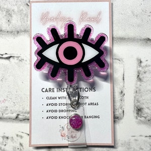 EVIL EYE Badge Reel— pink