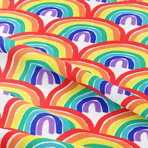 Rainbows fabric by Laura_May_Designs - Cotton/ Polyester/ Jersey/ Canvas/ Digital Printed
