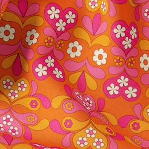 Paisley Heart On Tomato fabric by Alice_Apple - Cotton/Polyester/Jersey/Canvas/Digital Print