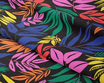 Leaf Fabric by Laura_May_Designs - tropical palm print- Cotton/ Polyester/ Jersey/ Canvas/ Digital Printed