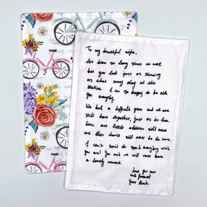 Fabric Keepsake Letter - Bicicletas con Ramos de Flores diseño de Selmacardoso