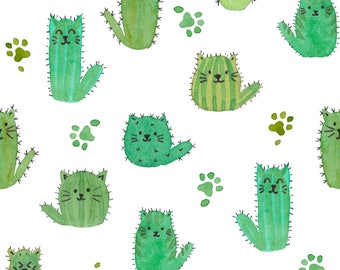 Cotton Fabric Fabric Decorative Fabric Digital Printing Cactus Grey Green