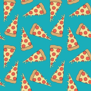 pizza fabric fabric by andrea lauren - Cotton/ Polyester/ Jersey/ Canvas/ Digital Printed