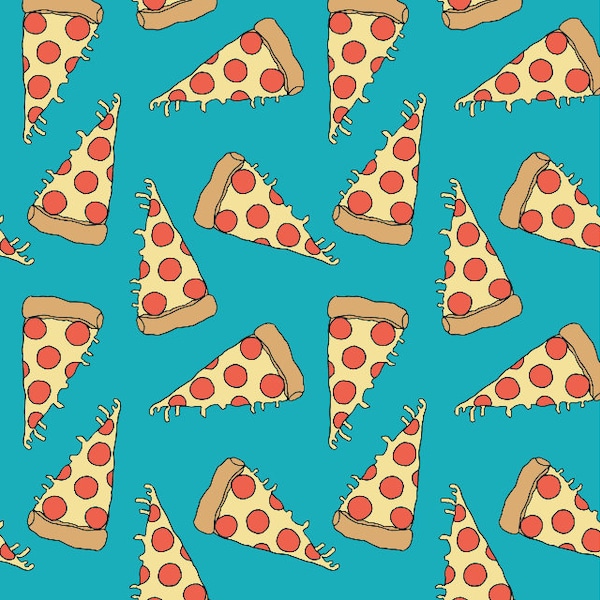 pizza fabric fabric by andrea lauren - Cotton/ Polyester/ Jersey/ Canvas/ Digital Printed
