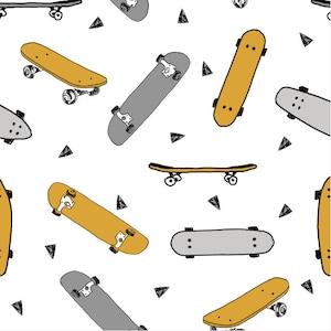 skateboard fabric by andrea lauren - Cotton/ Polyester/ Jersey/ Canvas/ Digital Printed