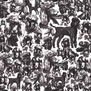 Inky Poodles fabric by snarkharted - Cotton/ Polyester/ Jersey/ Canvas/ Digital Printed