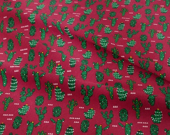 Christmas cactus fabric by Andrea Lauren - Cotton/ Polyester/ Jersey/ Canvas/ Digital Printed