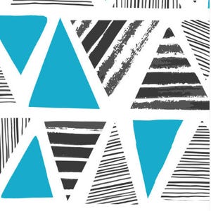 Painted triangles and stripes fabric by luciecookedesign-  fabric - Cotton/ Polyester/ Jersey/ Canvas/ Digital Printed