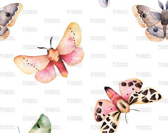 Moths fabric by Kate_Rina - Cotton/ Polyester/ Jersey/ Canvas/ Digital Printed