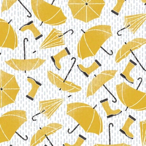 BROLLIES AND BOOTS fabric - by Gingerlique - Cotton/ Polyester/ Jersey/ Canvas/ Digital Printed