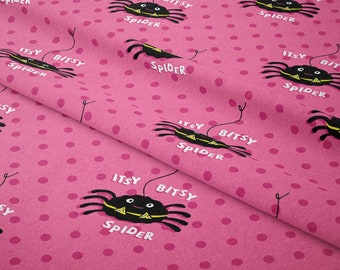 Tecido Itsy Bitsy Spider da Carrie - halloween - Algodão/ Poliéster/ Jersey/ Lona/ Impresso Digital