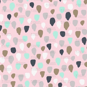 Abstract Polka - Pink fabric by Erinkdesign - Cotton/ Polyester/ Jersey/ Canvas/ Digital Printed