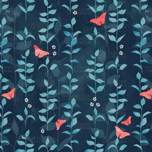 Tessuto Midnight Garden di AdenaJ - Cotone/ Poliestere/ Jersey/ Tela/ Stampato digitale
